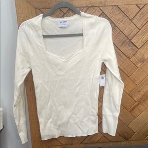 Old Navy Women's Ivory Long Sleeve Top